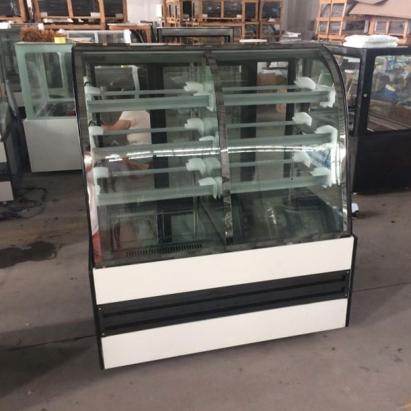 Double-Temperature Cake Showcase Fridge Display Case Bakery Cooling Cakes Glass Showcase