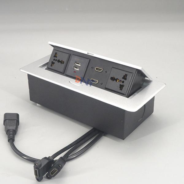 Office Furniture Znic Alloy Desktop Hidden EU Power Plug