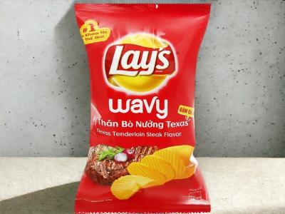 Lay's Wavy Manhattan Steak Chips - 40 -Pack Bulk Case (90g Each) for Wholesale & Retail Sales