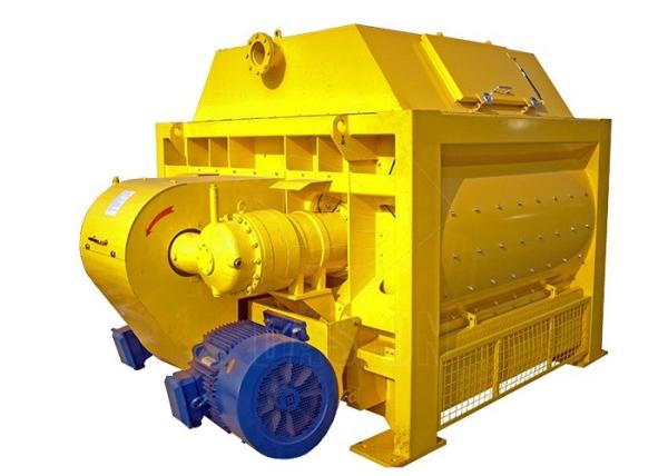 Towable Double Shaft Concrete Mixer Machine , 1000L Automatic Stone Cement Mixer