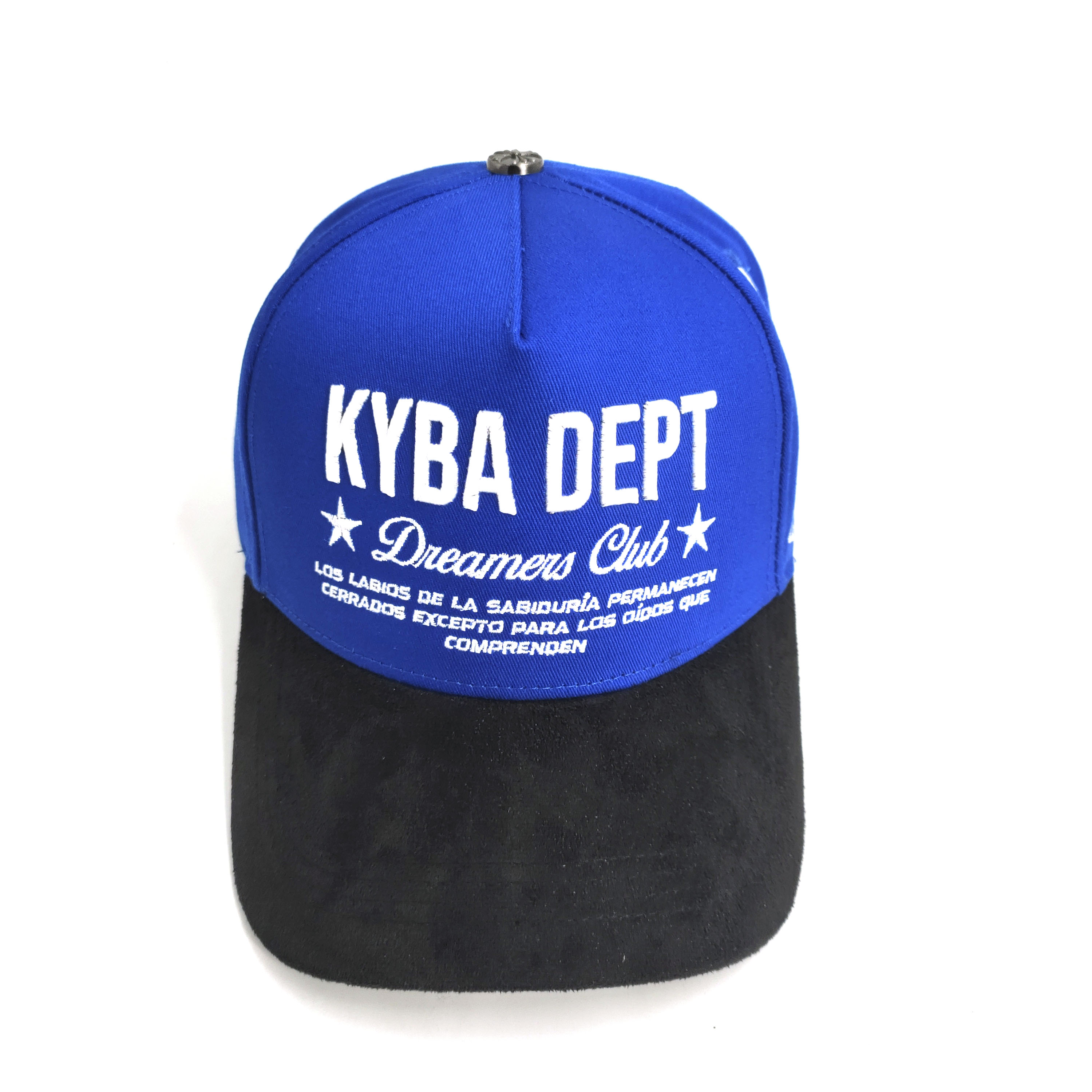 5 Panel High Crown Black Suede Custom Hats Baseball Cap PVC Tag Metal Top Button Gorras