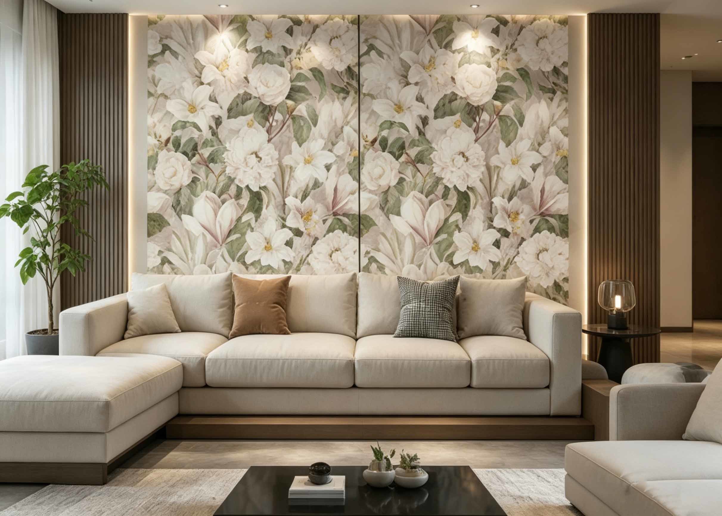Ultra HD 3D Printed Feature Wall Panel Flame Retardant Decorative Interior