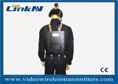 Longa distância video tática Corpo-gasta COFDM QPSK HDMI do transmissor & criptografia de CVBS AES256 a pilhas
