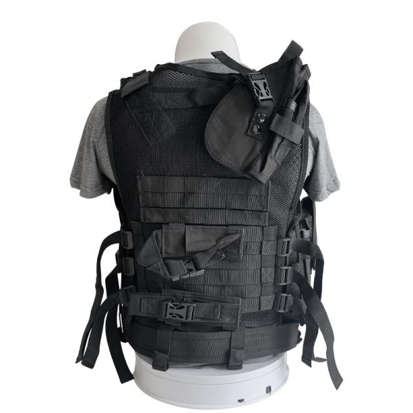 Veste noire de protection confortable avec plusieurs poches pour le corps et le tissu de l'équipement