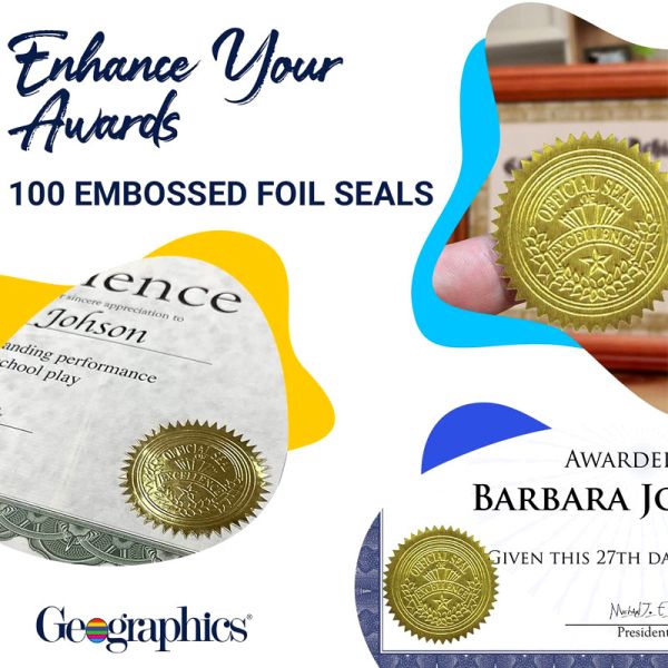 Emboss Custom Gold Seal Sticker Waterproof Self Adhesive