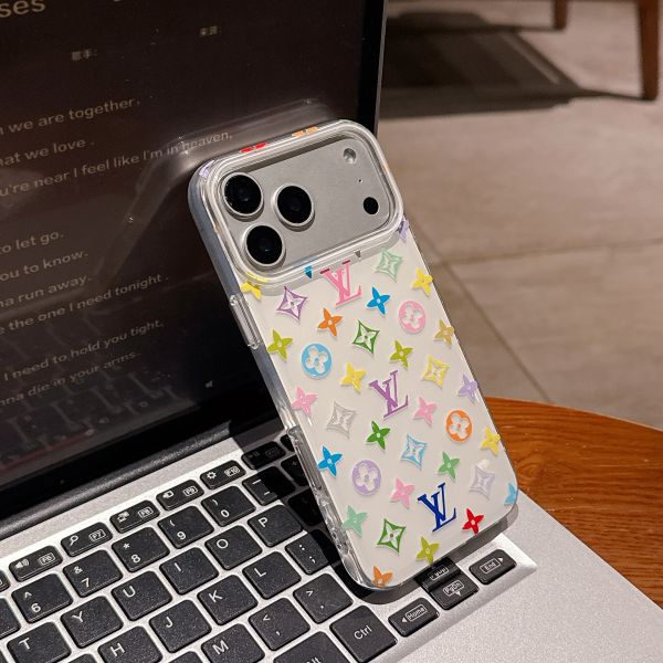 High Transparency Old Flower White Tri-Color Phone Case for iPhone 17 Pro Max