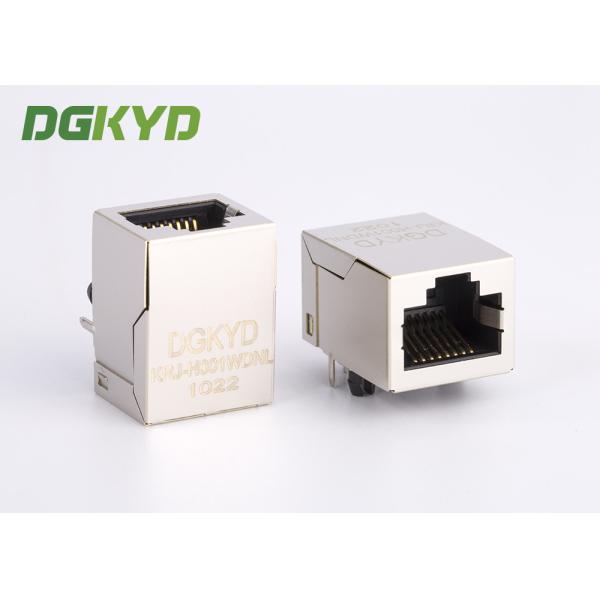 Tab up shielded 100 base tx rj45 connector pcb mount with magnetics , KRJ-H001WDNL
