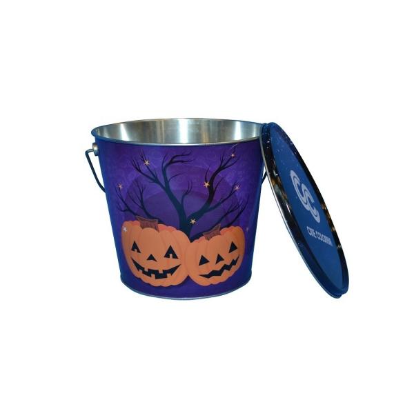 DADI Offset Lithography Tinplate Metal Popcorn Bucket Customized Birthday Popcorn Tin