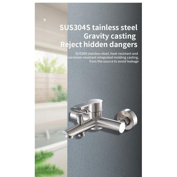 Modern Drawing Stainless Steel Bath Faucet Not Easy To Rust Long Lasting