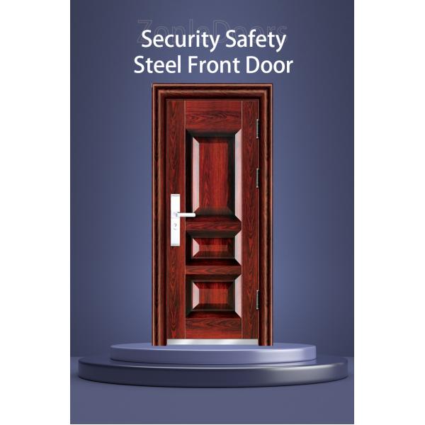 Turkish Style Armored Steel Metal Door Single Design Anti-theft Exterior Front Entrance Security Doors for House With Smart Lock