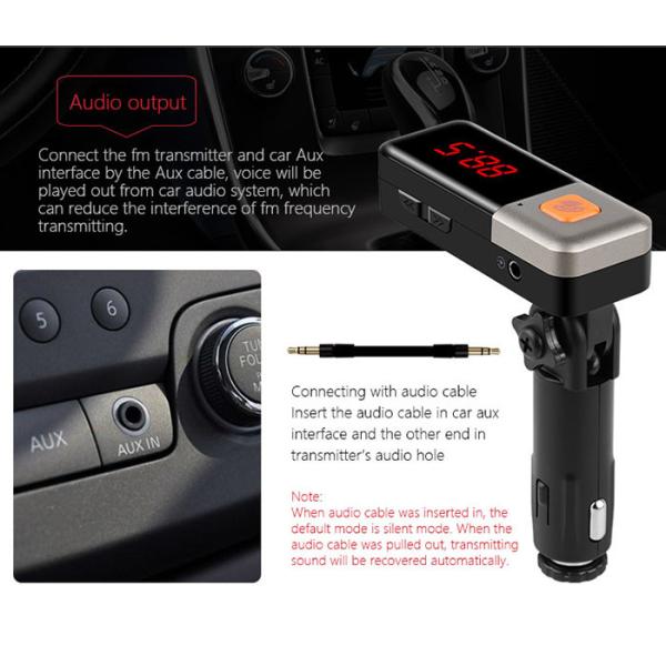 3 In 1 Bluetooth Hands Free Speaker Play Music Car Charger Support FM Radio