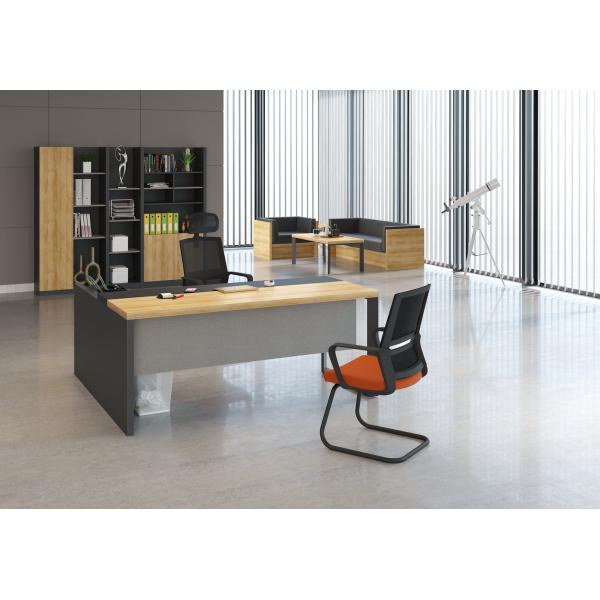 1.6M / 1.8M Luxury Contemporary Executive Desk With Metal Legs