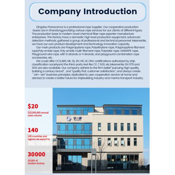 8 Strand Polypropylene Polyester Marine Mooring Rope for Towing Ships