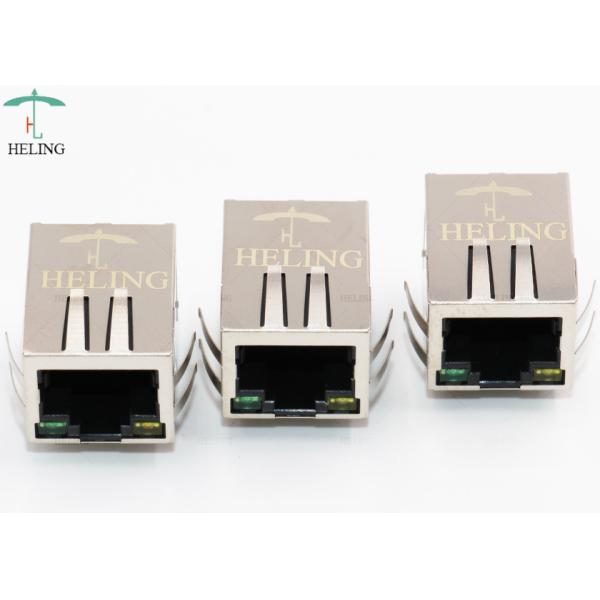 EMI Gasket 1000Base T RJ45 Integrated Magnetics , Shielded RJ45 T Connector With LED