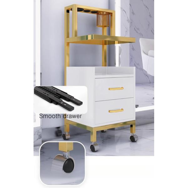 Professional Beauty Salon Rolling Storage Cart with Portable Hairdressing Trolley and Cosmetic Drawers Organizer Cabinet
