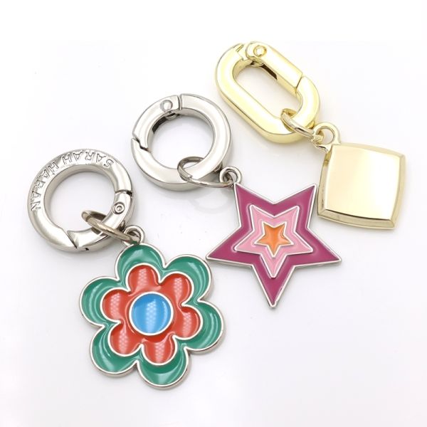 High Quality Custom Metal Logo Tag Zinc Alloy Oval Key Chain charm for Bag Purse