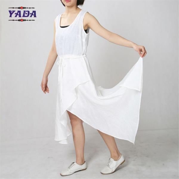 Ladies white sleeveless cotton casual elegant mini formal office dresses sexy dress for women