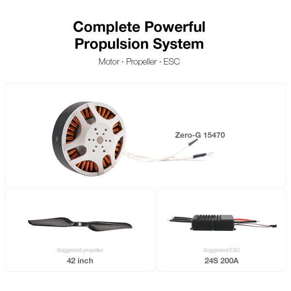 15470 Brushless Drone Motor 51kg Thrust 11.5KW Heavy Lift