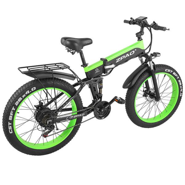 White 26*4.0 CST Tyre Folding Electric Bike With 48V 12AH 500W Motor Big LCD E-bike