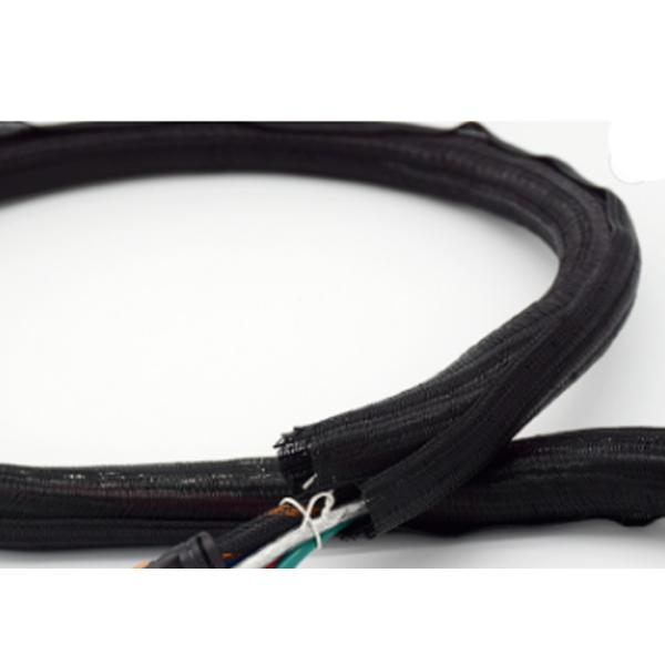 Cable Management Self Wrapping Split Braided Sleeving Hot Knife Cutting Halogen Free