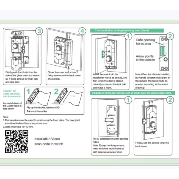 Digital High Security System Nfc Card Smart Phone Fingerprint Password Key Glass Door Lock E-G190