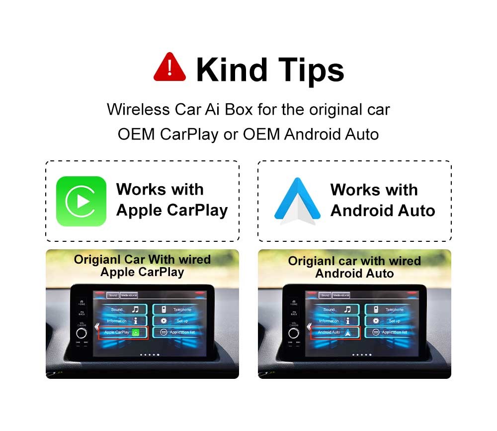 Bluetooth Wireless Android Auto Dongle Carplay USB Adapter WiFi5 802.11 OEM