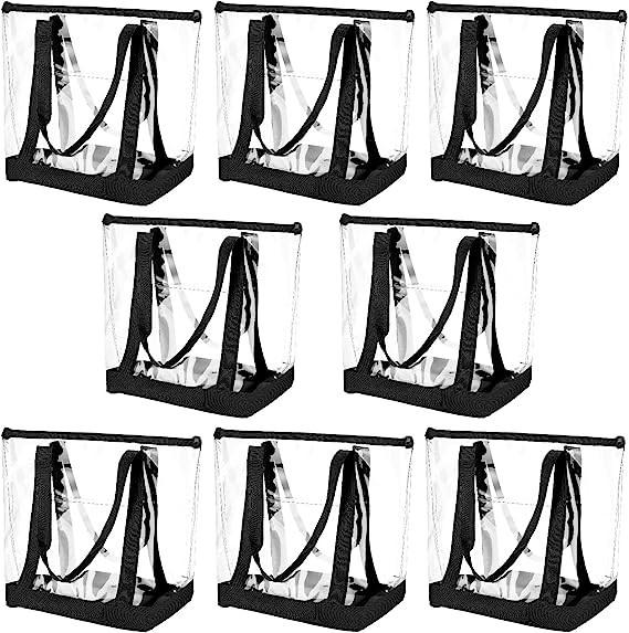 Clear Tote Bags PVC Shoulder Handbag Security Approved See Through Bag With Zipper Closure For Travel Work