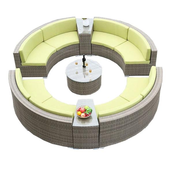 Customized Sizes Rattan Round Day Bed PE Sun Wicker Furniture Outdoor Lying Tent Daybed