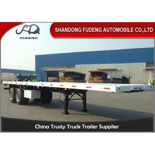 Custom Made Truck Flatbed Trailers Double Axles Mechanical / Air Suspension