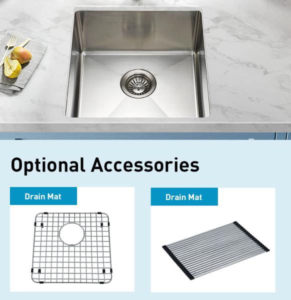 1.2mm Thick Stainless Steel Kitchen Sink Brushed Silver Color For Laundry Room