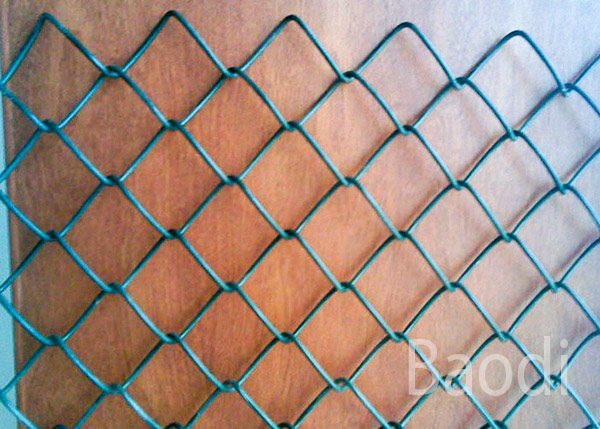 Green Vinyl Spraying Woven Chain Link Fence Panels For House Garden Fronts
