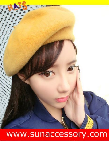 AK17043 Sun Accessory advertising winter knitted beanie beret hats for girls