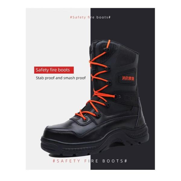 Waterproof Firefighter Rescue Boots Anti Puncture Oil Resistant Safety Boots