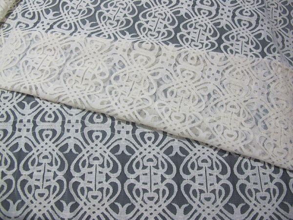 Grey Voile Cotton Nylon Lace Fabric / Elastic Knitted Lace Fabric SYD-0003