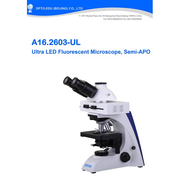 OPTO-EDU A16.2603-UL LED Fluorescent Light Microscopy 6V 30W Halogen Ultra LED Fluorescent Microscope