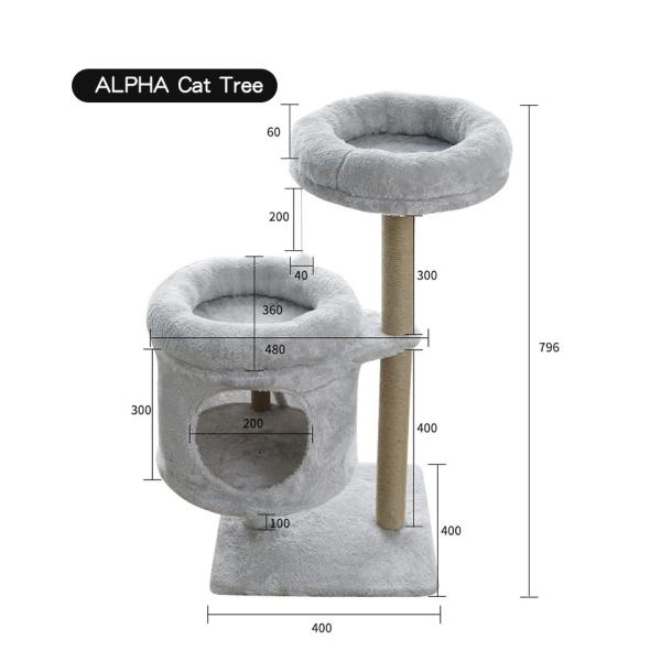 Upgrade Your Cat's Play Area with Our Gray Cat Tree Tower and Scratching Post