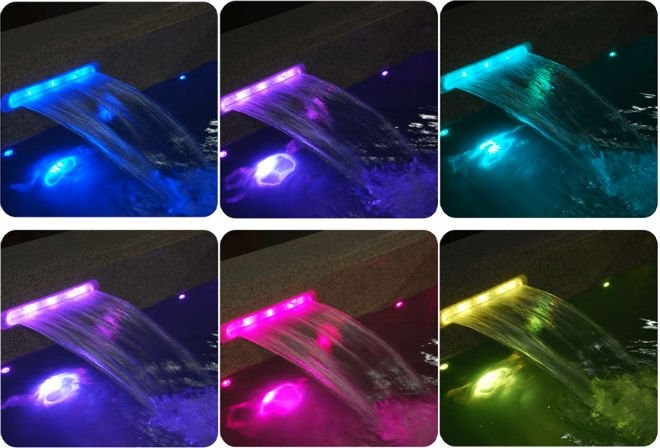 Whirlpool massage outdoor swim hydrotherapy spa with 5'' color-changing LED lighting