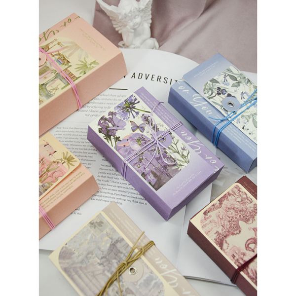 Custom Wedding Favor Boxes Vintage Landscape Botanical Folding Gift Boxes Premium Paper Quality Ribbon Tied Traditional Celebration Boxes