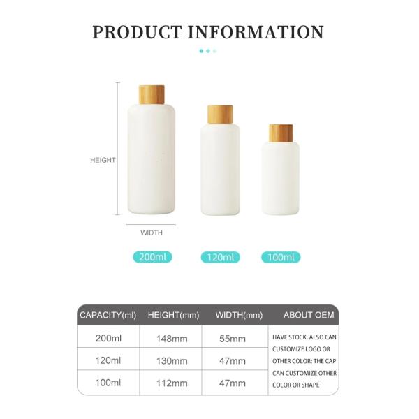 100ml 120ml 200ml Opal White Porcelain Skincare Toner Bottle Cosmetic Bottle