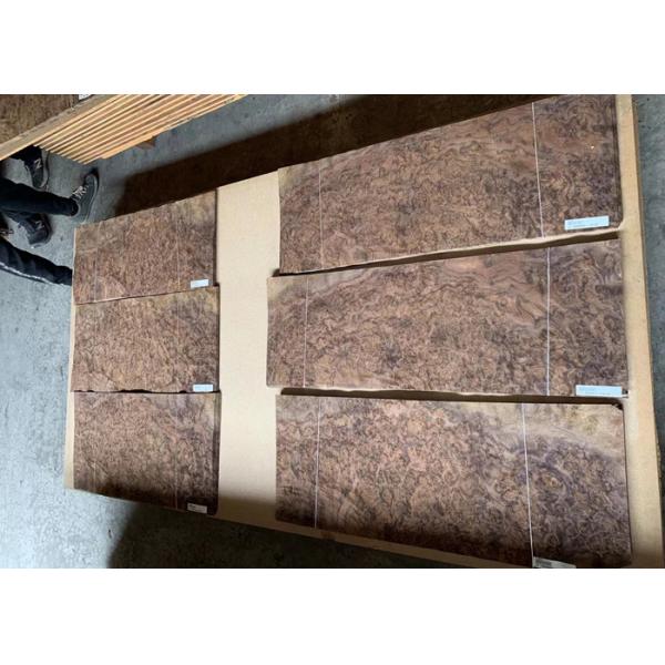 Natural Sliced Walnut Burl Wood Veneer Black Sheet Top Grade