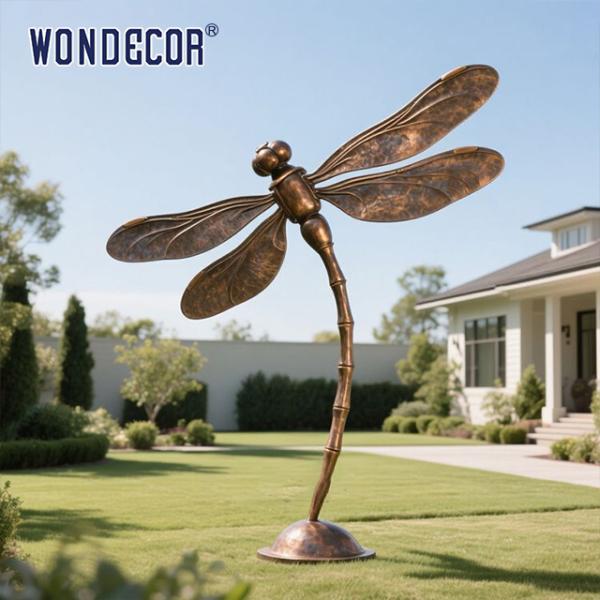 Insect Art Botanical Gardens Estatua de bronce escultura de libélula