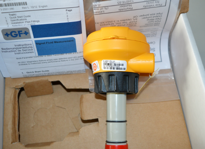 +GF+ 3-2551-T0-12 - Flow-Measure/Temp-Detect - Heat Resistant Accurate Liquid Flow Meter