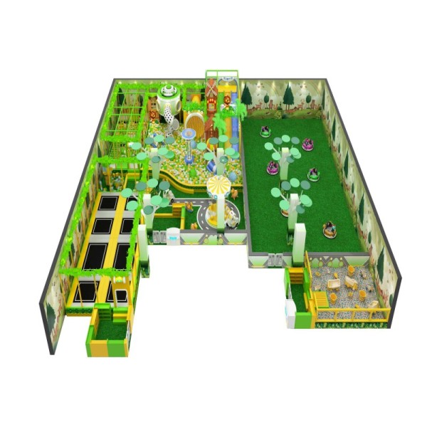 Custom Pastel Macaron Indoor Entertainment Park Light Luxury Cartoon Style 6 in 1 Family Play Zones System