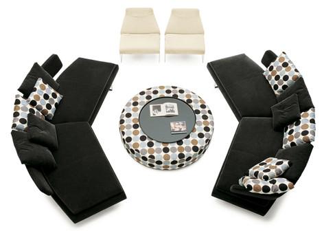 Sectional Corner Modern Upholstered Sofa Set Solid Wood Frame European Style