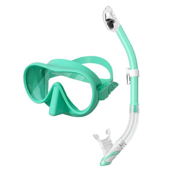 OEM Junior PC Lens Masque lunettes de protection de plongée avec tube de respiration à sec