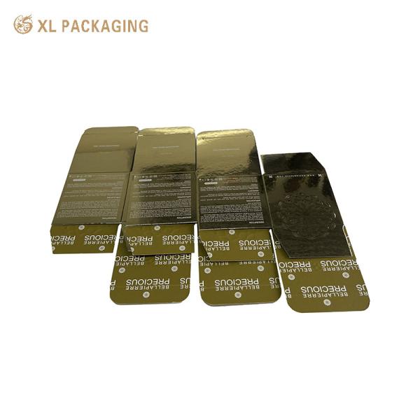 XL Packaging Printed Foldable Card Box Gold Card Paper Folding Card Box Glass Jar Packing Eye Cream Card Paper Box Skin Care Cardboard Box