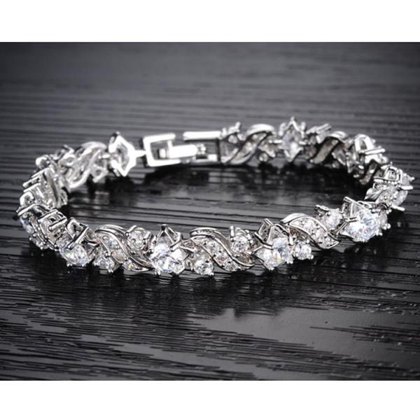 Women's White Gold Plated Clear Cubic Zircon Wedding Jewelry (JDS933)