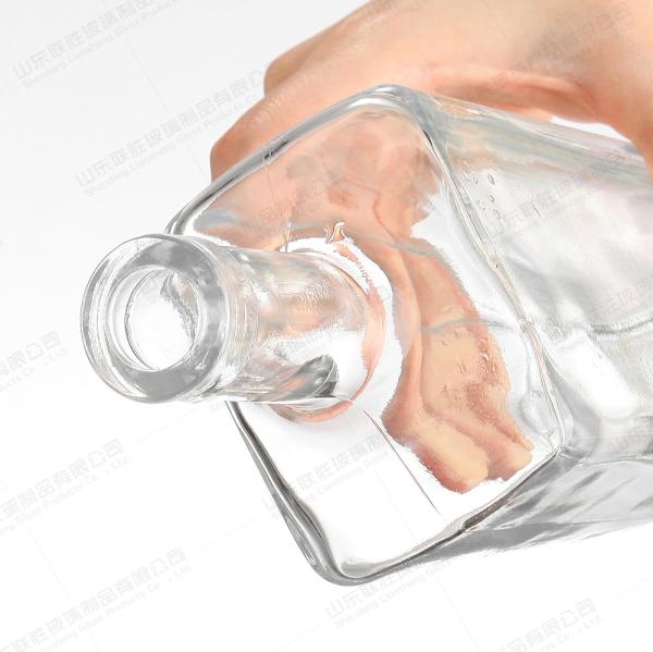 750 ml garrafa de vidro quadrada para gin uísque vinho vodka material saudável livre de chumbo