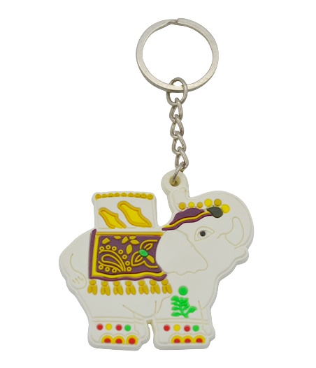 Round Types Soft PVC Keyrings Customized Souvenirs With Logo Design
