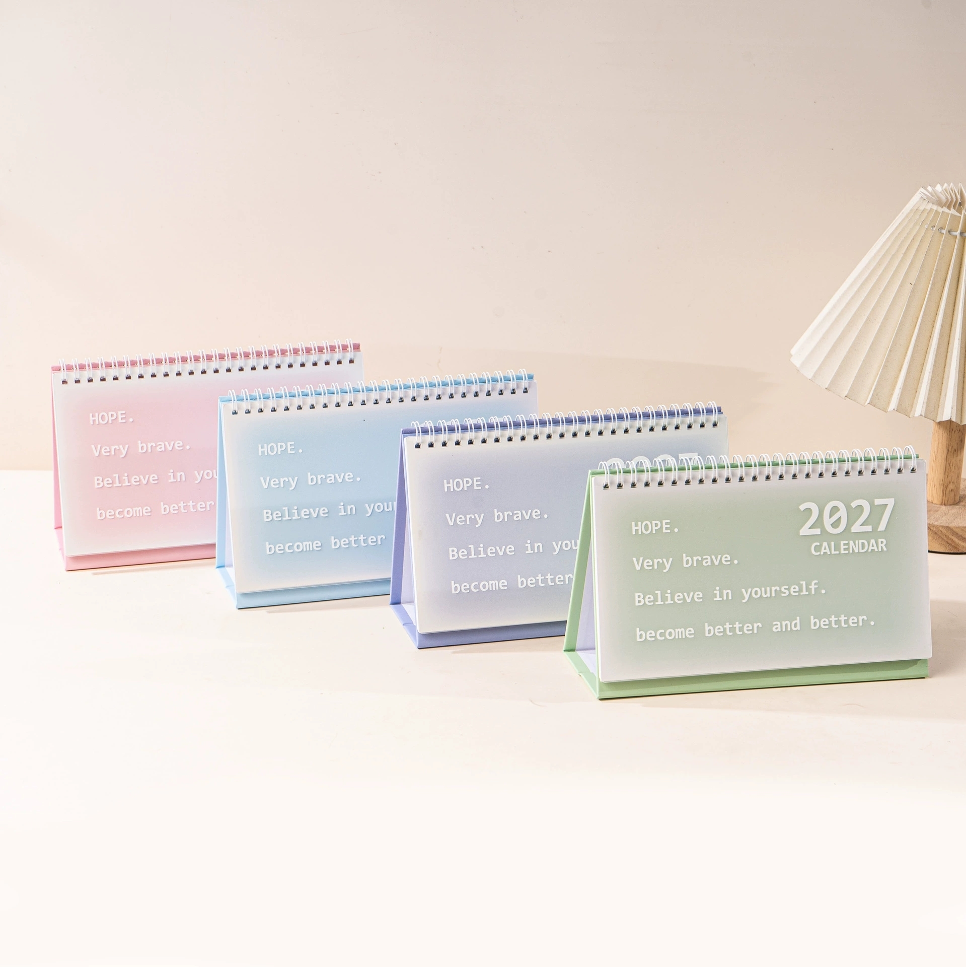 Frosted Cover Desk Calendars With Gradient Pastel Planner For Daily Planning